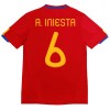 Virallinen Fanipaita Espanja A. Iniesta 6 2010 Retro Kotipelipaita - Miesten